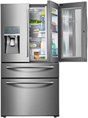 Rf22kredbsr - Samsung Four Door Refrigerator Food Showcase (410x410), Png Download