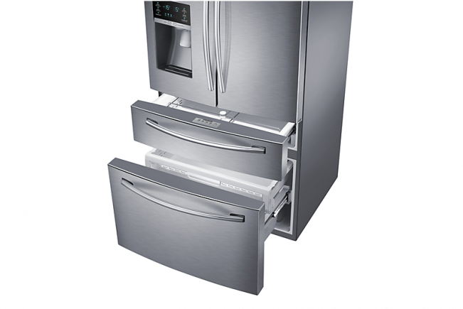 Picture 1 Of - Samsung Rf25hmedbsr/aa 33 Inch Wide 4 - Door Refrigerator (650x650), Png Download