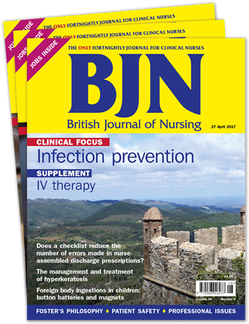 British Journal Of Nursing Print & Cpd - British Journal Of Nursing (360x466), Png Download