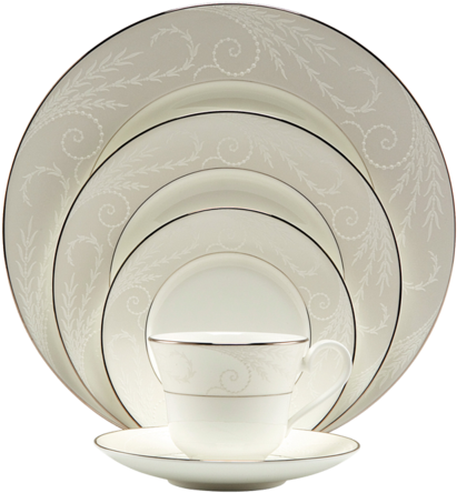 Pearl Ariel 5-piece Place Setting - Nikko Ceramics Pearl Ariel 21cm Salad Plate (set Of (480x480), Png Download