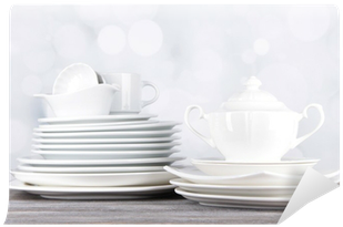 White Crockery And Kitchen Utensils, Wall Mural • Pixers® - Ceramic (400x400), Png Download