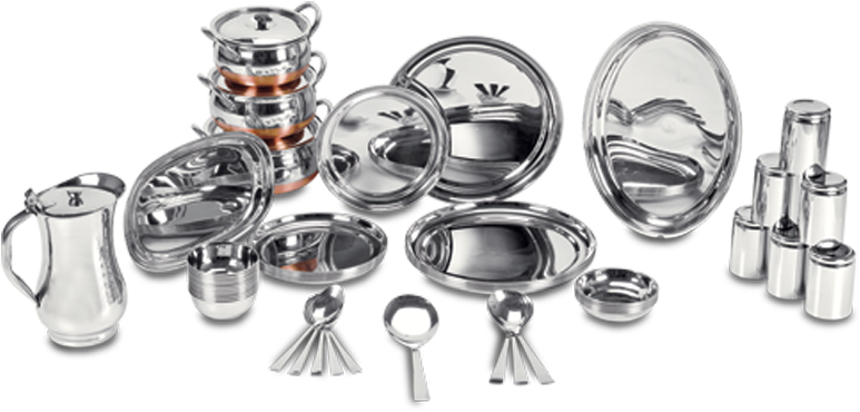 51 Pcs Raj Bhog Dinner Set For Six Persons - Body Jewelry (800x421), Png Download
