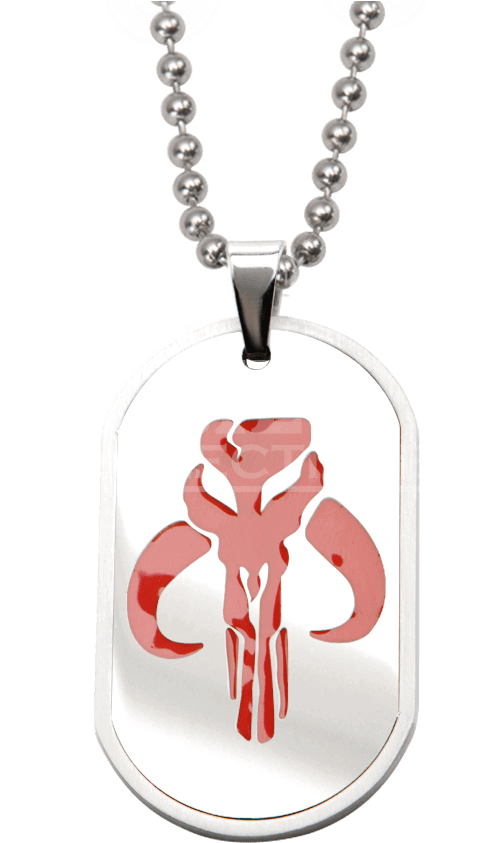 Mandalorian Dog Tag Pendant With Chain - Star Wars Necklace Dog Tag Mandalorian With Chain 22" (850x850), Png Download