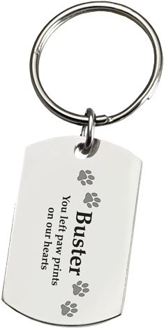 Large Stainless Steel Dog Tag Paw Print Pet Print Key - Fingerprint Memorial Key Ring: Stainless Steel Round- (500x500), Png Download