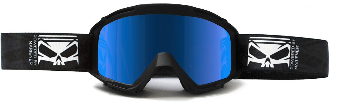 Mariener Goggles Black Ice Blue Supermoto Central - Motocross Goggles - Black (1200x810), Png Download