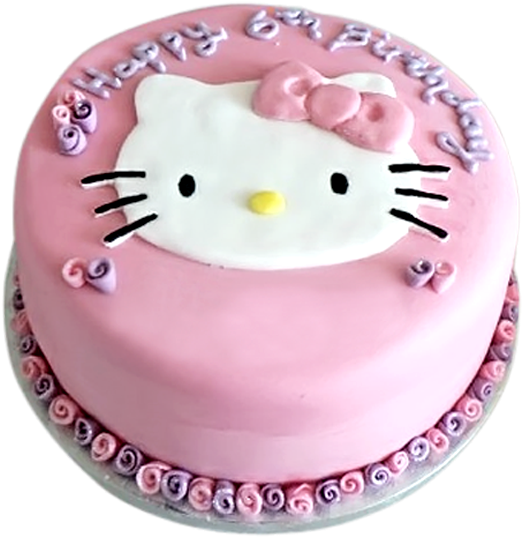 Hello Kity Cake Png - Happy Birthday Preeti Cake (576x576), Png Download