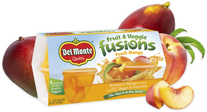 Peach Mango, Del Monte® Fusions - Del Monte Fruit & Veggie Fusions, Peach Mango - (1050x435), Png Download