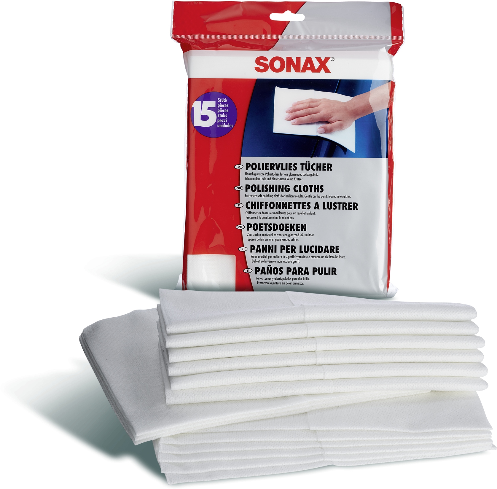 Sonax Polishing Cloths - Sonax Polishing Cloths (15 Pack) (1772x1703), Png Download