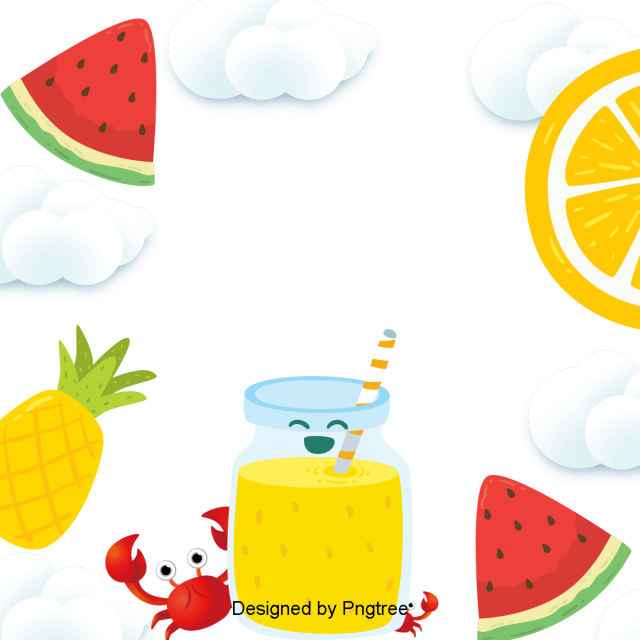 Beautiful Cool Cartoon Summer Drinks Holiday Background, - Summer (360x360), Png Download