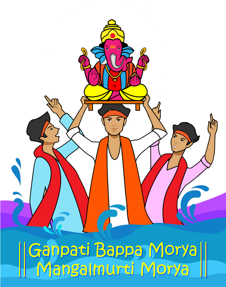Wishing You Happiness As Big As Lord Ganesha's Appetite, - Ganapati Festival Clipart (750x1000), Png Download