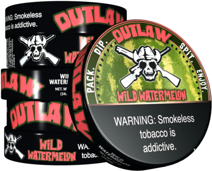Outlaw Wild Watermelon Dip Tobacco - Badass Bourbon Lucky Lipper (600x424), Png Download