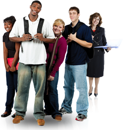 Students Using Edudaris - Teens In School Png (481x516), Png Download