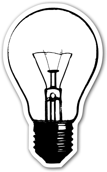 Light Bulb With Details Sticker - Clip Art Lights Bulbs Png (387x600), Png Download