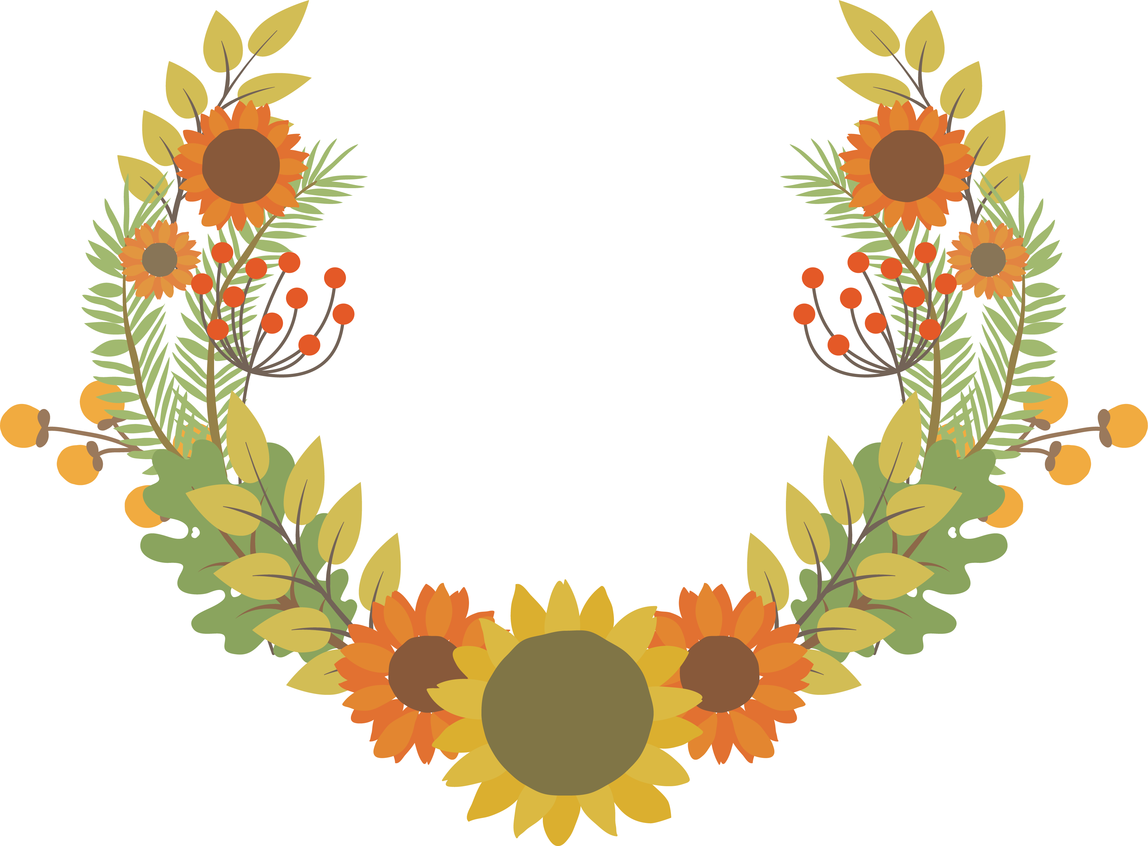 Common Sunflower Autumn - Vector Graphics (3684x2716), Png Download