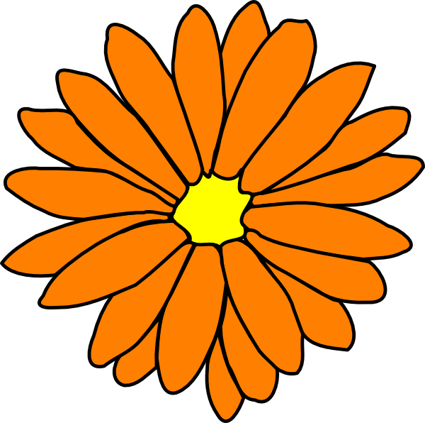 Marigold Flowers Clipart 5 By Christopher - Single Flower Coloring Flower (600x596), Png Download