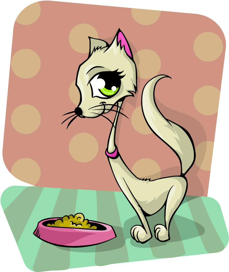 Clipart Lord Cat - แมว กิน อาหาร การ์ตูน (853x949), Png Download
