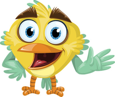 Bird Feather Beak Welcome Hello Happy Smil - Bird (403x340), Png Download