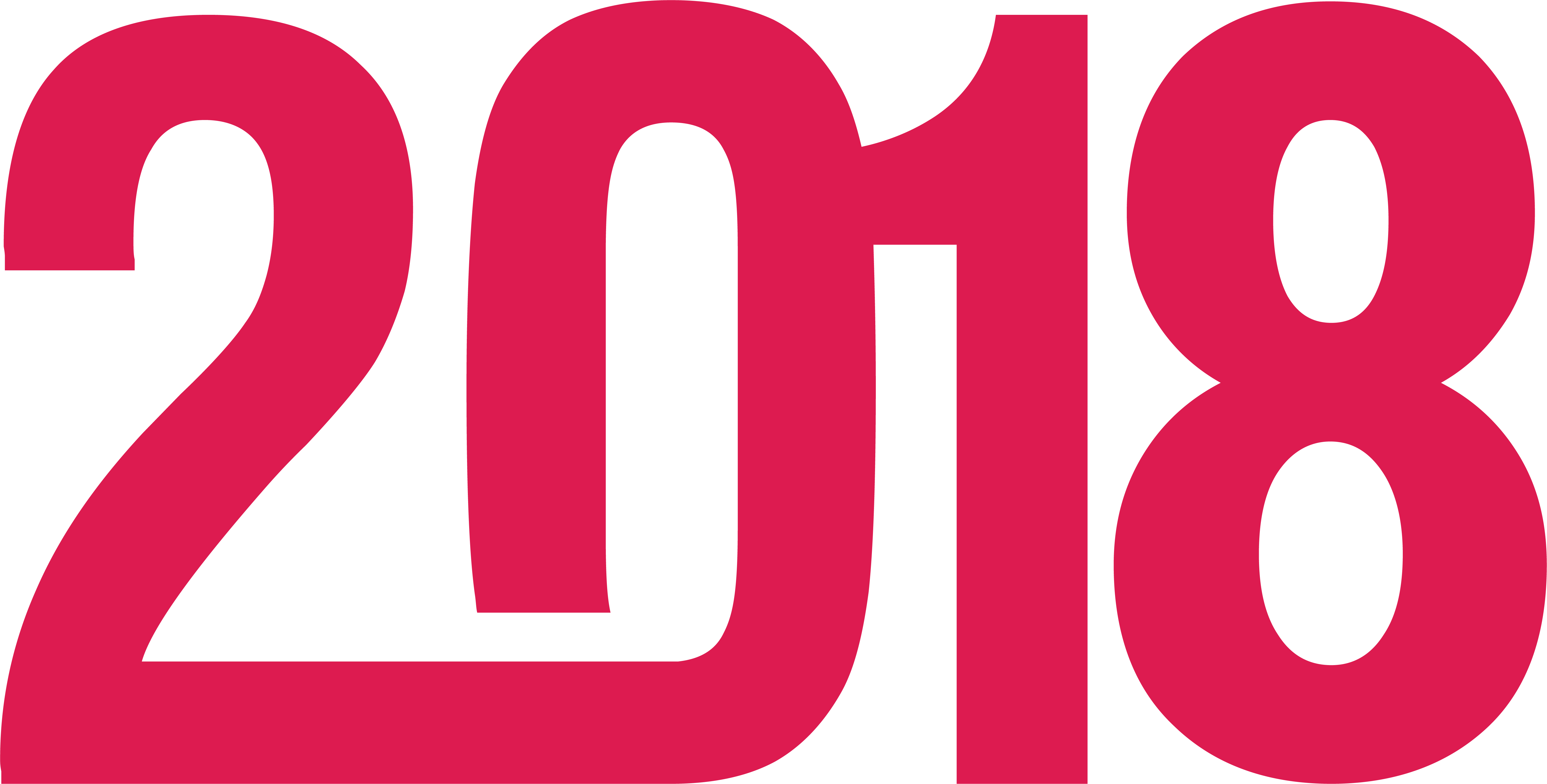2018 Wordart 2018 Png (5942x3013), Png Download