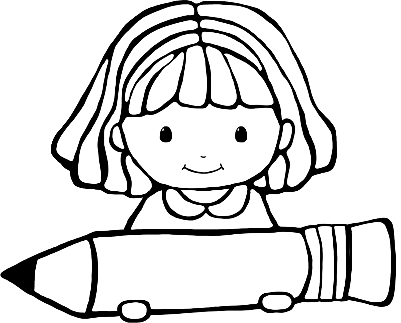 Poem Clipart Black And White - Student Clip Art Black And White (1600x1286), Png Download