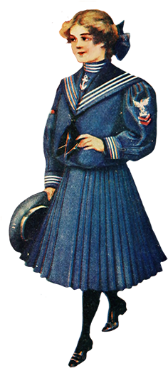 1905 Edwardian Fashion Girl's Dress - Edwardian Girls Dreases (257x531), Png Download