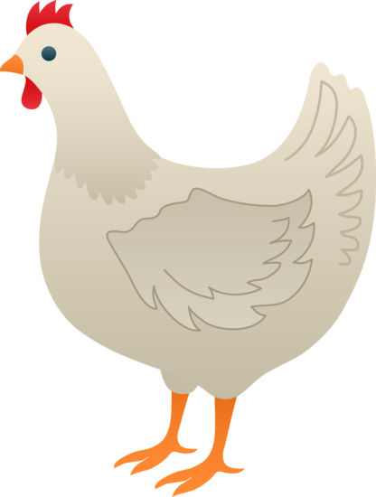 Cute White Hen Free Clip Art - Chicken Clipart Png (416x550), Png Download