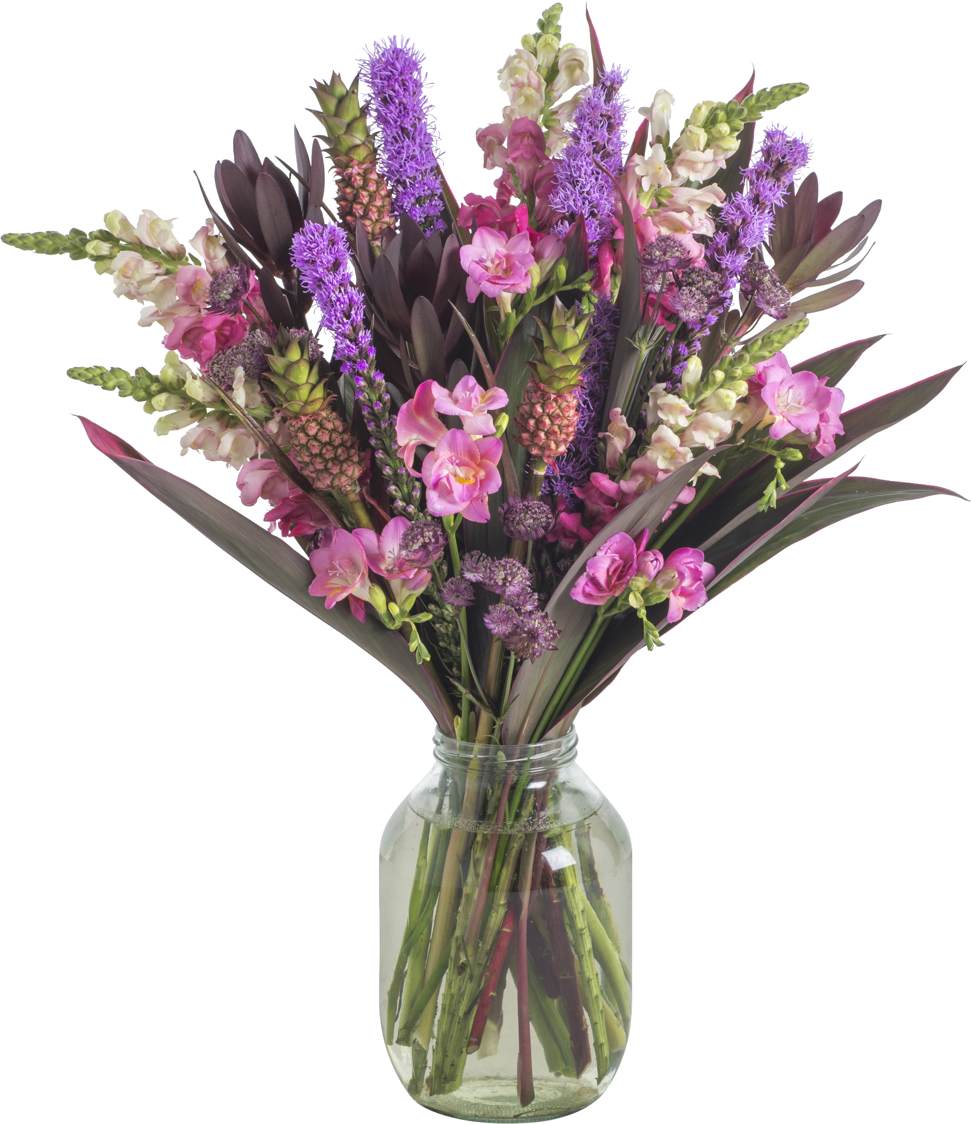 The Carmen Flower Bouquet - Pineapple In Bouquet (1600x2078), Png Download