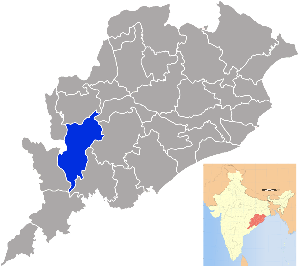 Jharsuguda In Odisha Map (1200x1076), Png Download