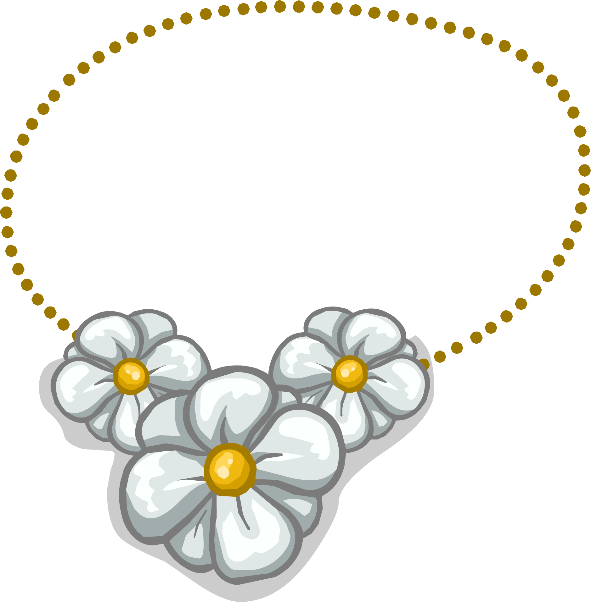 Daisy Chain Clothing Icon Id 3163 - Flower Necklace Club Penguin (1878x1915), Png Download