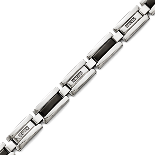 Chisel Stainless Steel Jewelry - Primal Steel 1/4 Carat T.w. Diamond Stainless Steel (500x500), Png Download