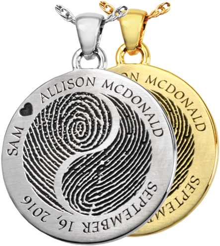 Kin & Pebble - B&b Round Fingerprint Jewelry (500x500), Png Download