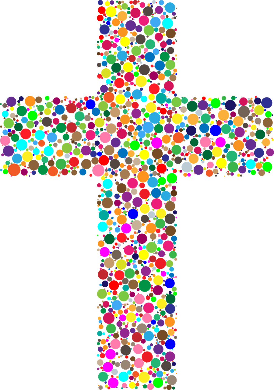 Crucifix - Colorful Cross Clipart (900x1280), Png Download