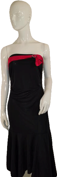 Zinc Strapless Black W/red Ribbon And Bow Designer - Mannequin (450x600), Png Download