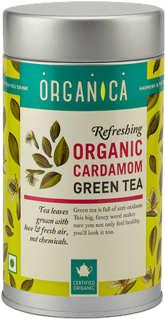 Organica-cardamom - Organica Organic Green Tea, Ginger (334x480), Png Download