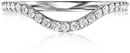 Curved Ribbon Band - Engagement Ring (740x740), Png Download