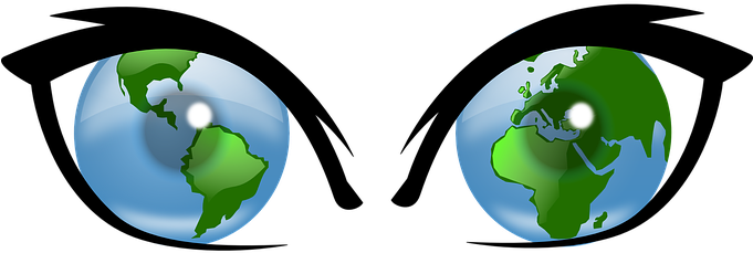 Vision Farsightedness Environment Eyes Wor - Globe Clip Art (680x340), Png Download