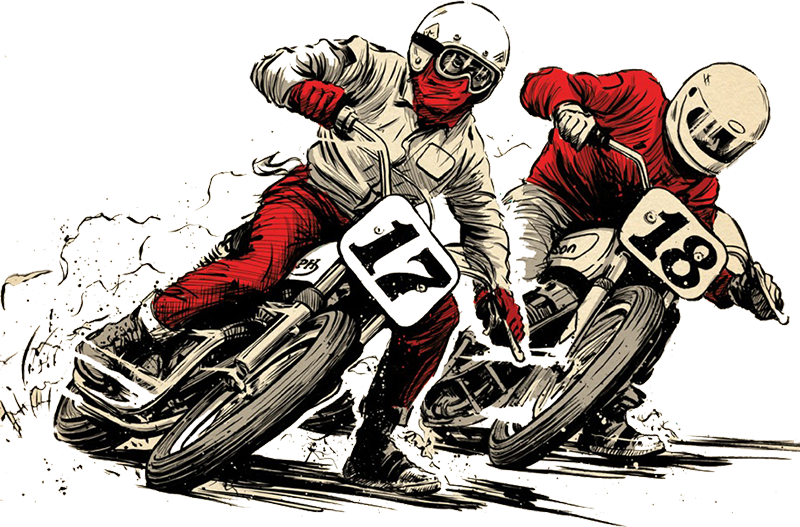Download Flat Track Motorcycle Racing Clipart Dirt - Track Racing (800x527), Png Download