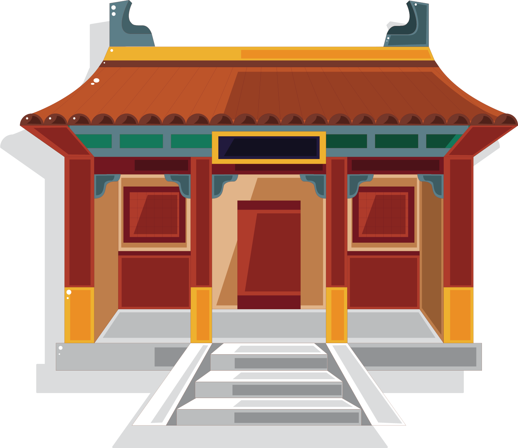 Chinese Temple Pagoda Clip Art Ancient - Chinese Traditional House Illust (1680x1453), Png Download