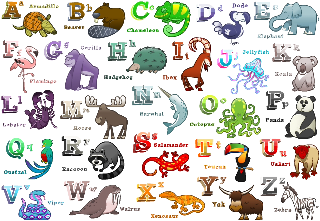 A To Z Alphabets Png Image - Atoz Animals (700x495), Png Download