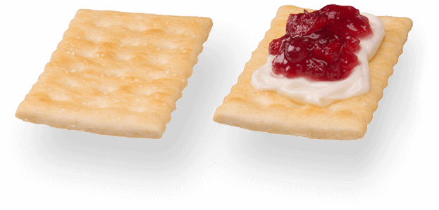 So Delicious Freshly Topped - Water Biscuit (623x299), Png Download