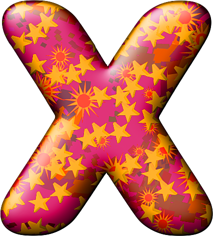 Presentation Alphabets Party Balloon Warm Letter X - Numeral 6 (426x471), Png Download