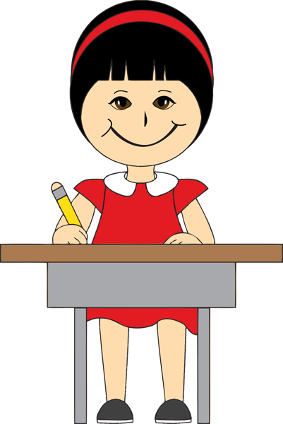 Girl Clipart Png - Student Clipart Sitting Png (401x600), Png Download