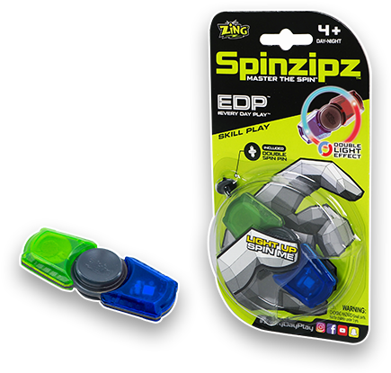 Spinzipz Double Light Effect Blue/green - Spinzipz - Blue (458x426), Png Download