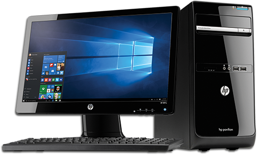 Desktop Computer Transparent Images Png - Hp Pavilion P6 Series (524x316), Png Download