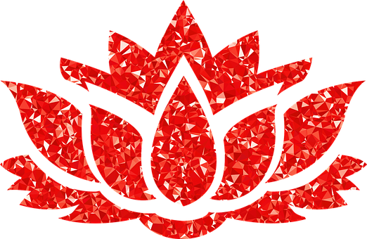 Flower Floral Lotus Plant Ruby Gemstone Lo - Lotus Clipart (522x340), Png Download