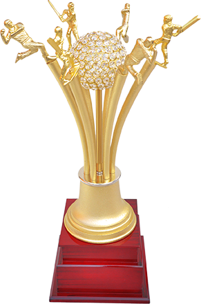Mt 3463 Metal Cricket Trophy - Trophy (291x440), Png Download