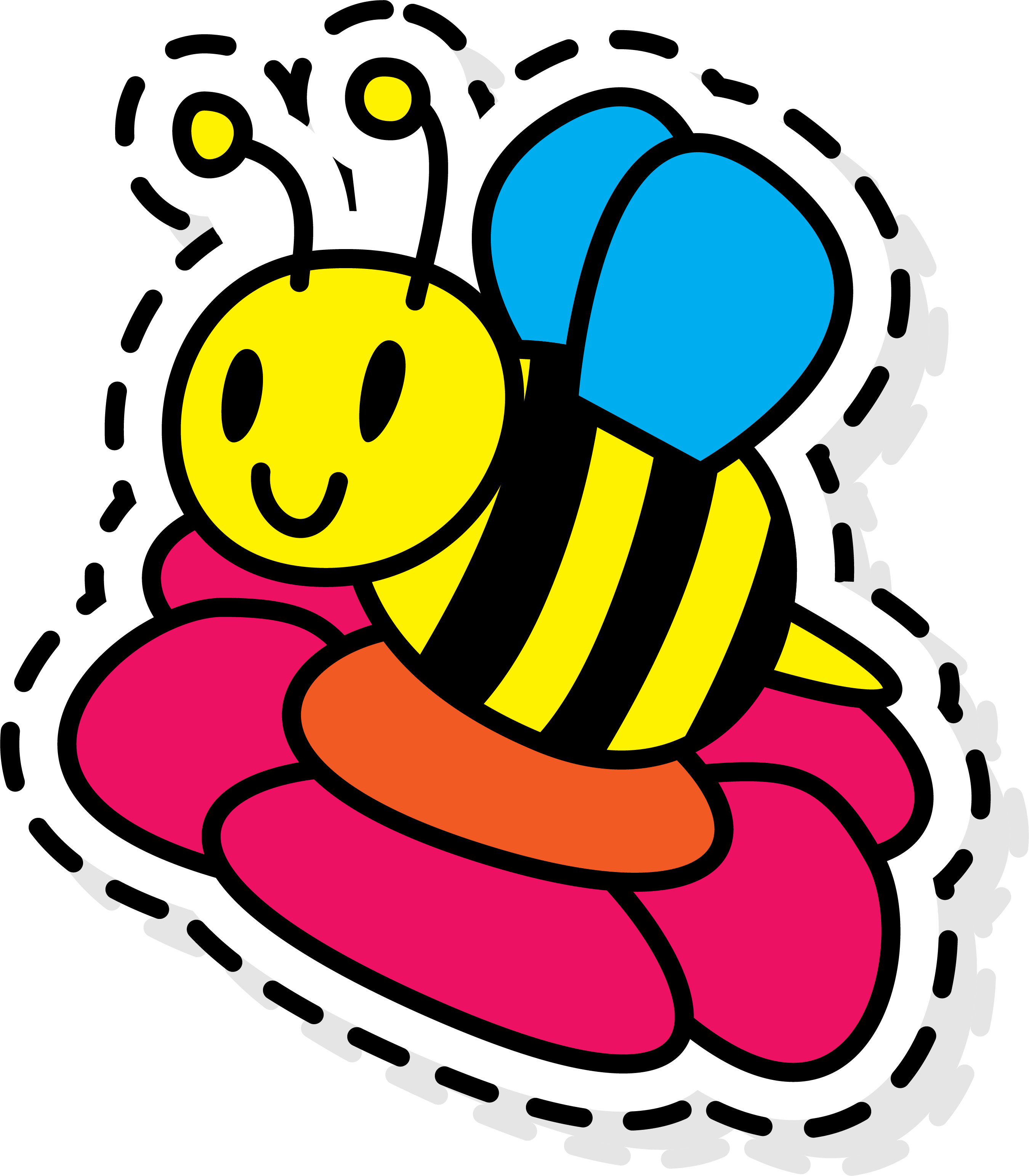 Apidae Clip Art Color Bee Sticker Transprent - Color Abeja (2700x3083), Png Download