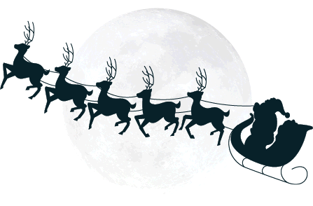Moon And Santa Png (447x294), Png Download