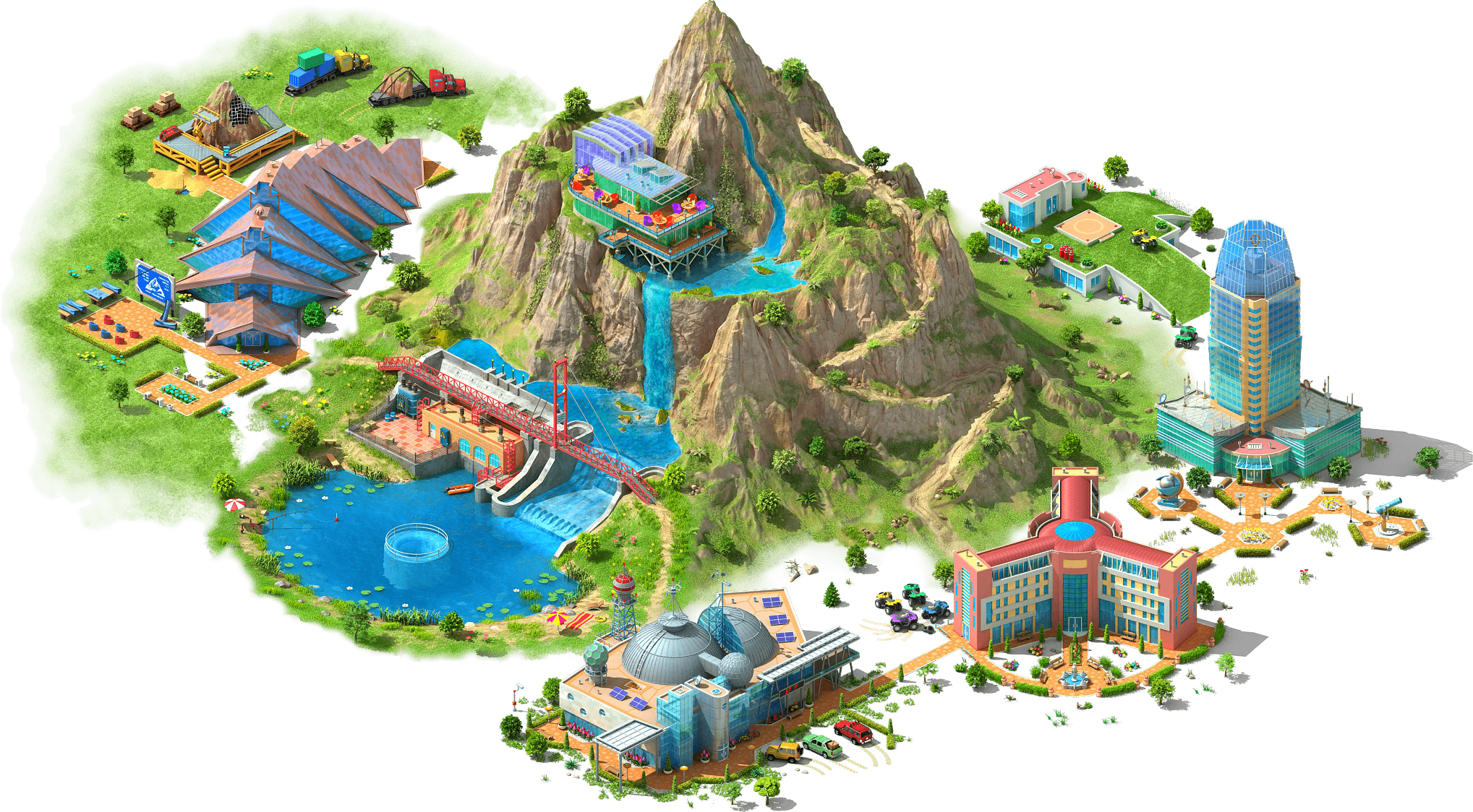 Artificial Mountain Area - Artificial Mountain Png (2037x1124), Png Download