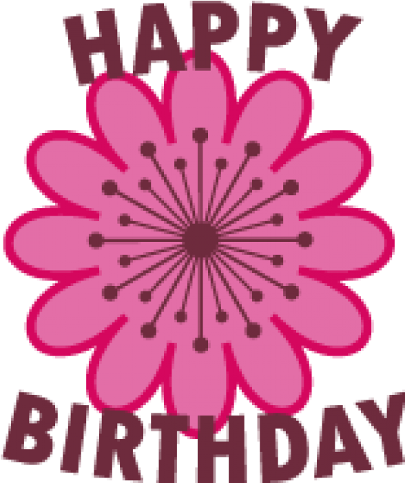 Happy Birthday Pink Flower Cute Birthday Golf Ball - Happy Birthday Cute Flower Pink (700x700), Png Download