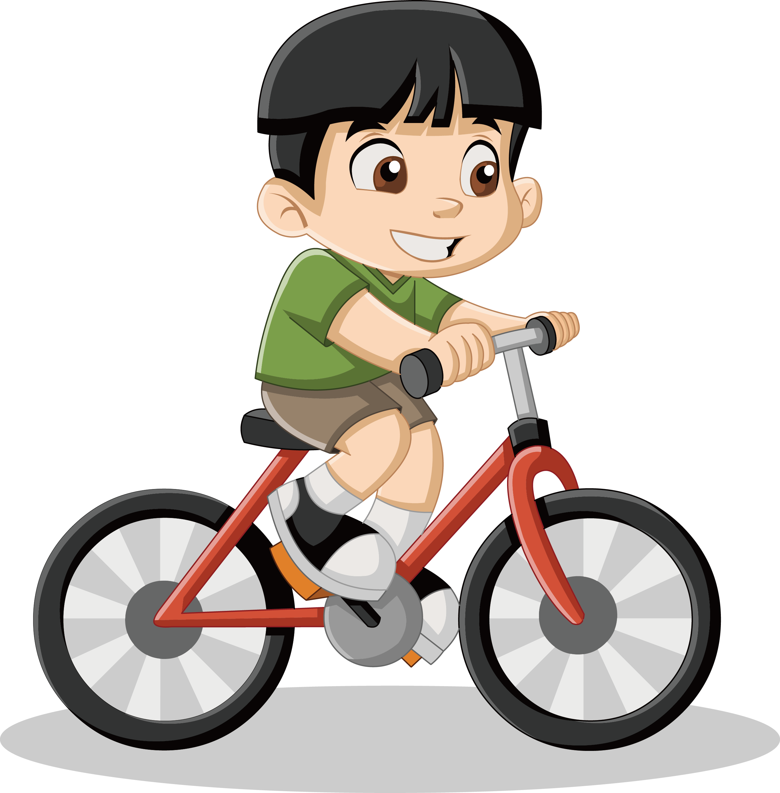 Cycling, Cyclist Png - Kids Play Cartoon (2612x2656), Png Download